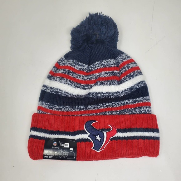 NEW 2021 NFL NEW ERA ON FIELD SIDELINE POM BEANIE - Houston Texans - Picture 1 of 4